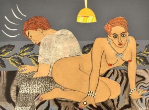 Galerie kunst und eros, Katharina Kretschmer · Frau und Mann mit Zigarette